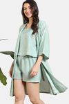 Zivame Coral Glaze Woven Robe - Granite Green — thumbnail 4